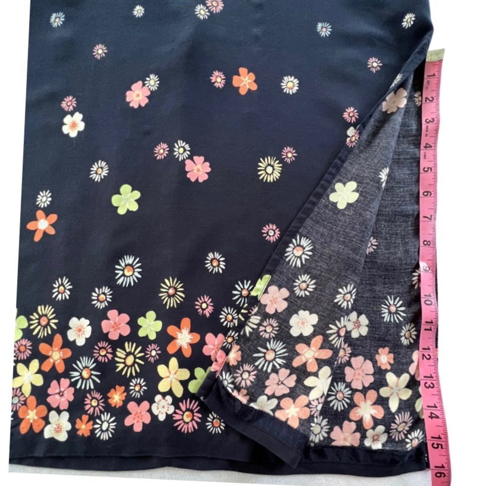 🌟VINTAGE🌟 Christopher&Banks Maxi Skirt with Side Slits And 60's Retro Flowers - Picture 13 of 16